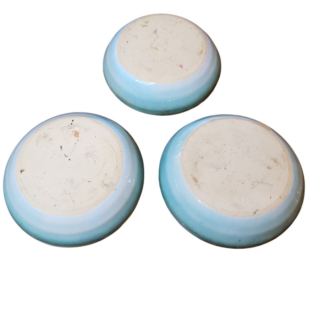 Set‎ of 3 Teal Blue Glazed Ceramic Donut Candle Holders Votive Tea Light Holders - Picture 3 of 4